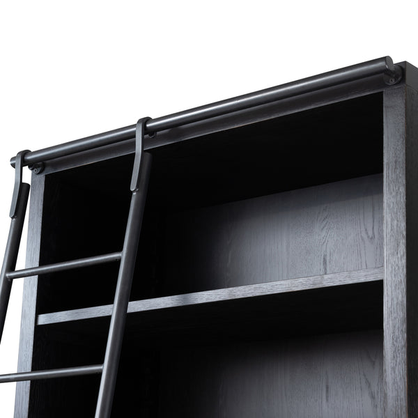 Admont Bookcase And Ladder In Worn Blk