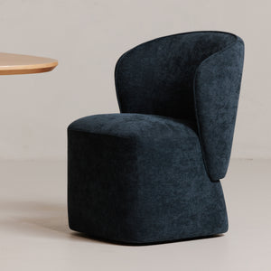 Moe's Larson Navy Blue Rolling Dining Chair