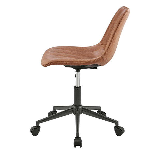 Robert KD PU Swivel Office Chair, Umber Brown