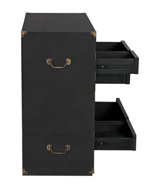Charles Chest in Pale Mahogany with Brass Handles