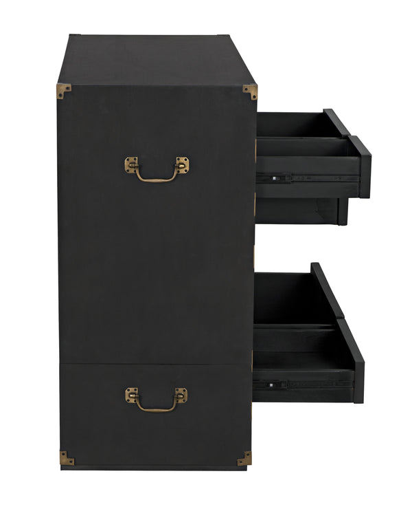Charles Chest in Pale Mahogany with Brass Handles