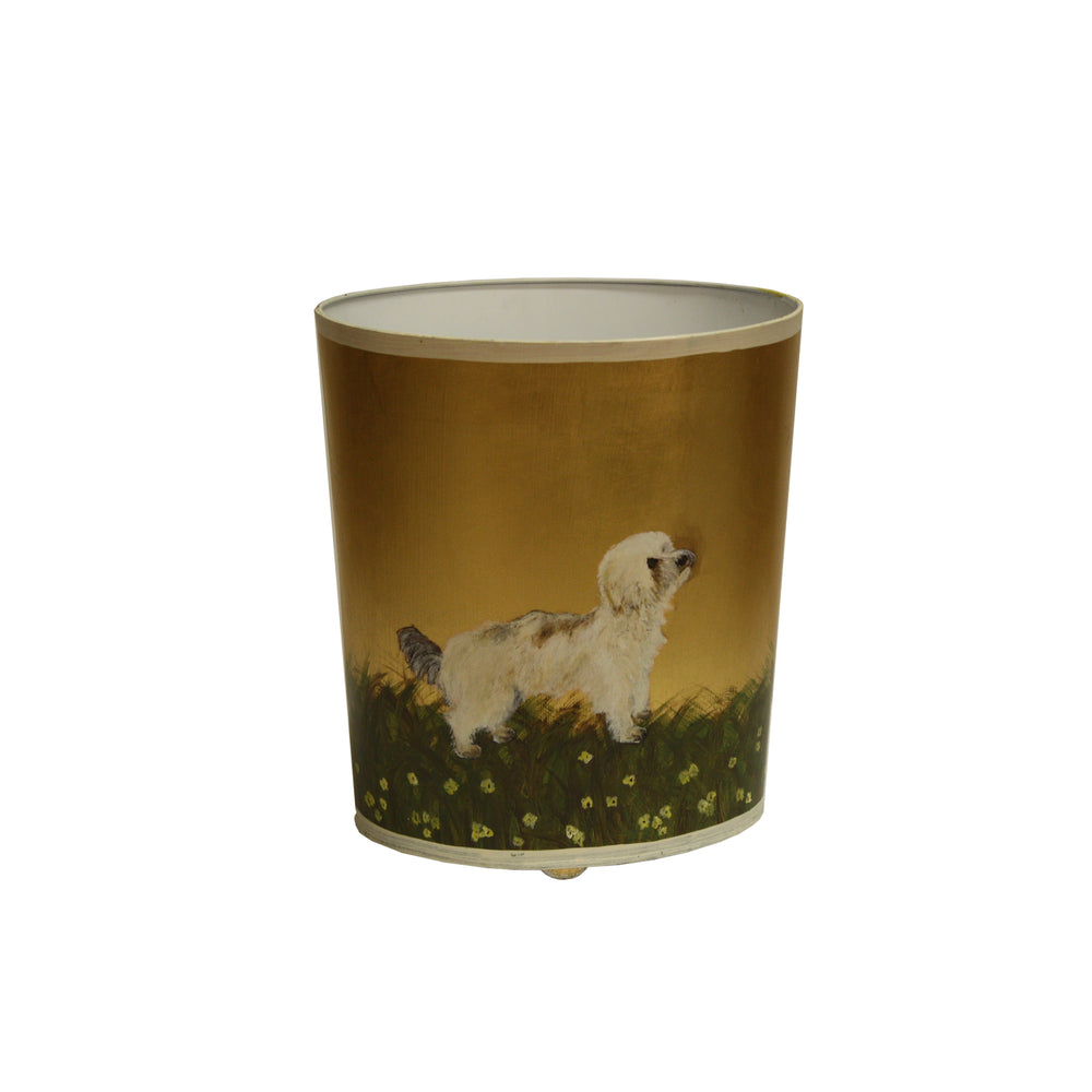 BICHON YORKIE WASTEBASKET
