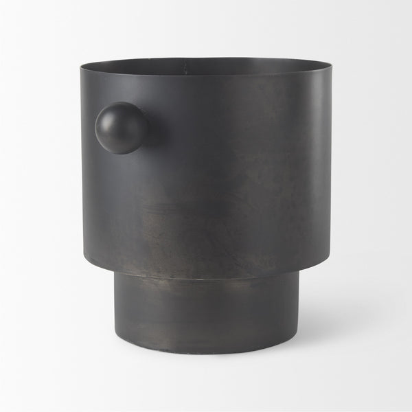 Juno 8.5H Large Black Iron Vase