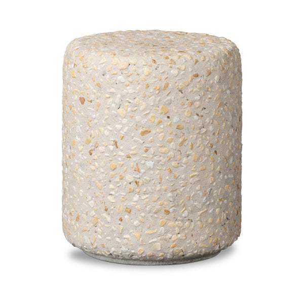 Orlan Outdoor End Table In Pure Terrazzo