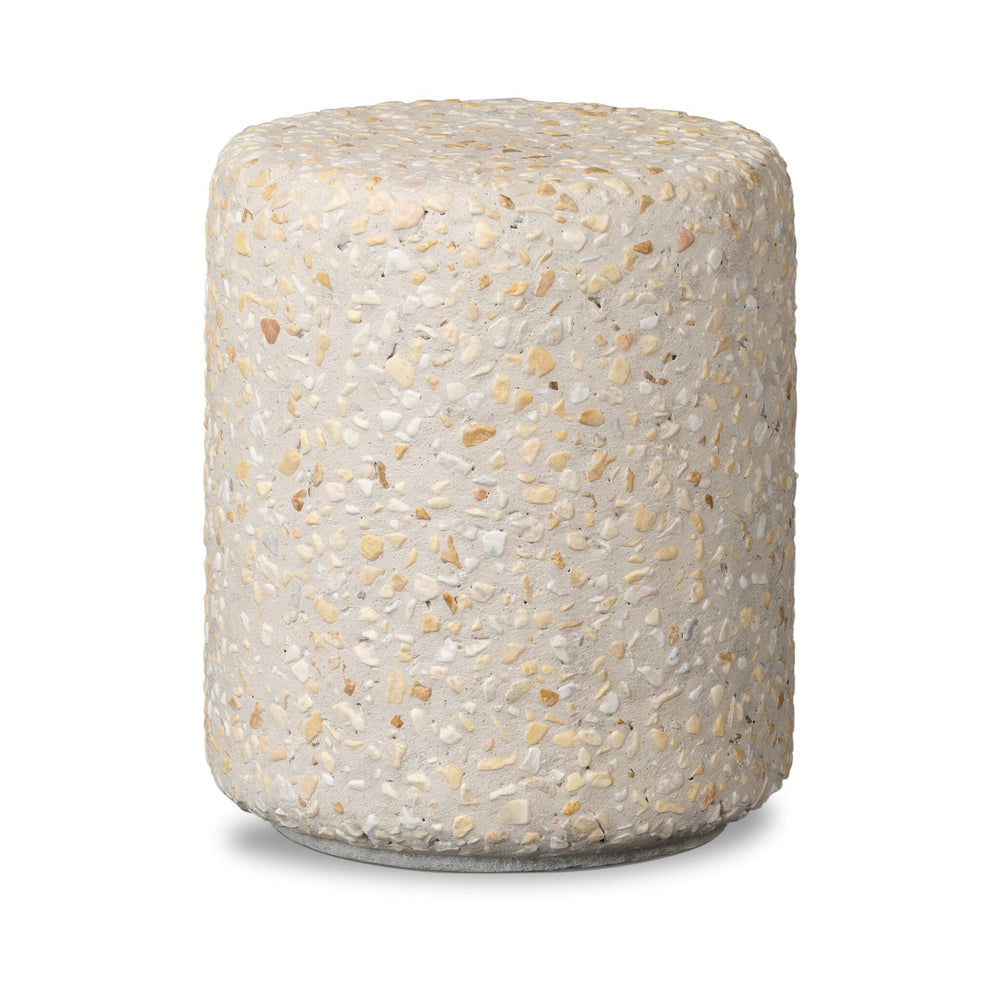 Orlan Outdoor End Table In Pure Terrazzo