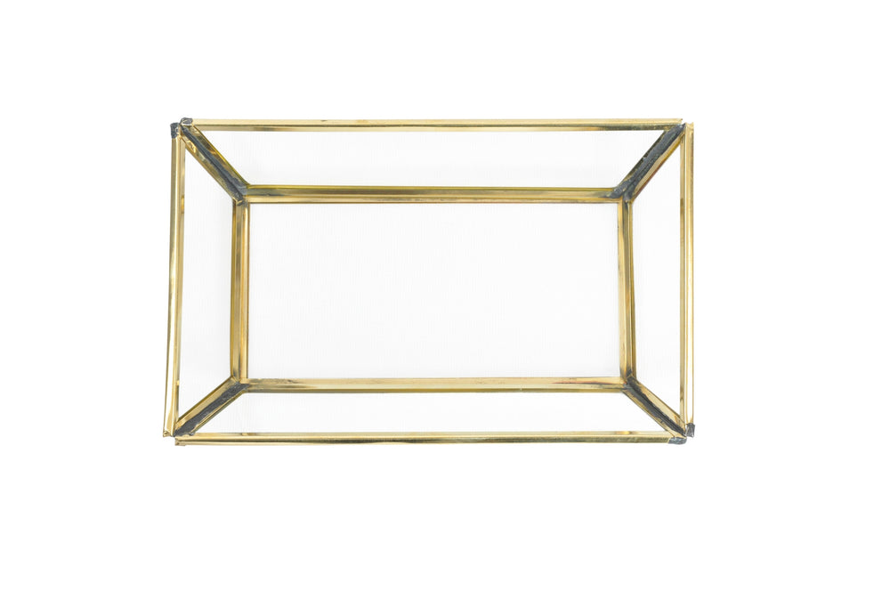 Brass & Glass Tray Rectangle Small