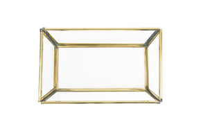 Brass & Glass Tray Rectangle Small