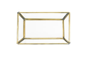 Brass & Glass Tray Rectangle Small