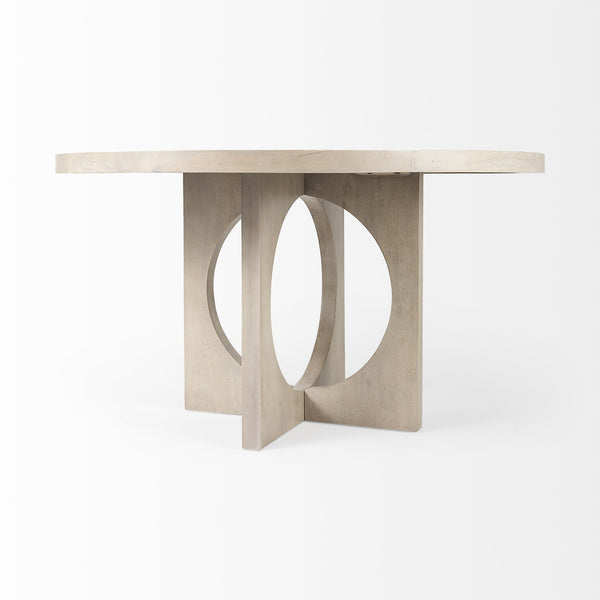 Liesl 54.L x 54.0W x 30.0H Barely Gray Finished Wood W/ Circular Top Dining Table