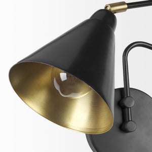 Cobalt 6L x 32W Black Metal Cone Shaped Swivel Wall Sconce