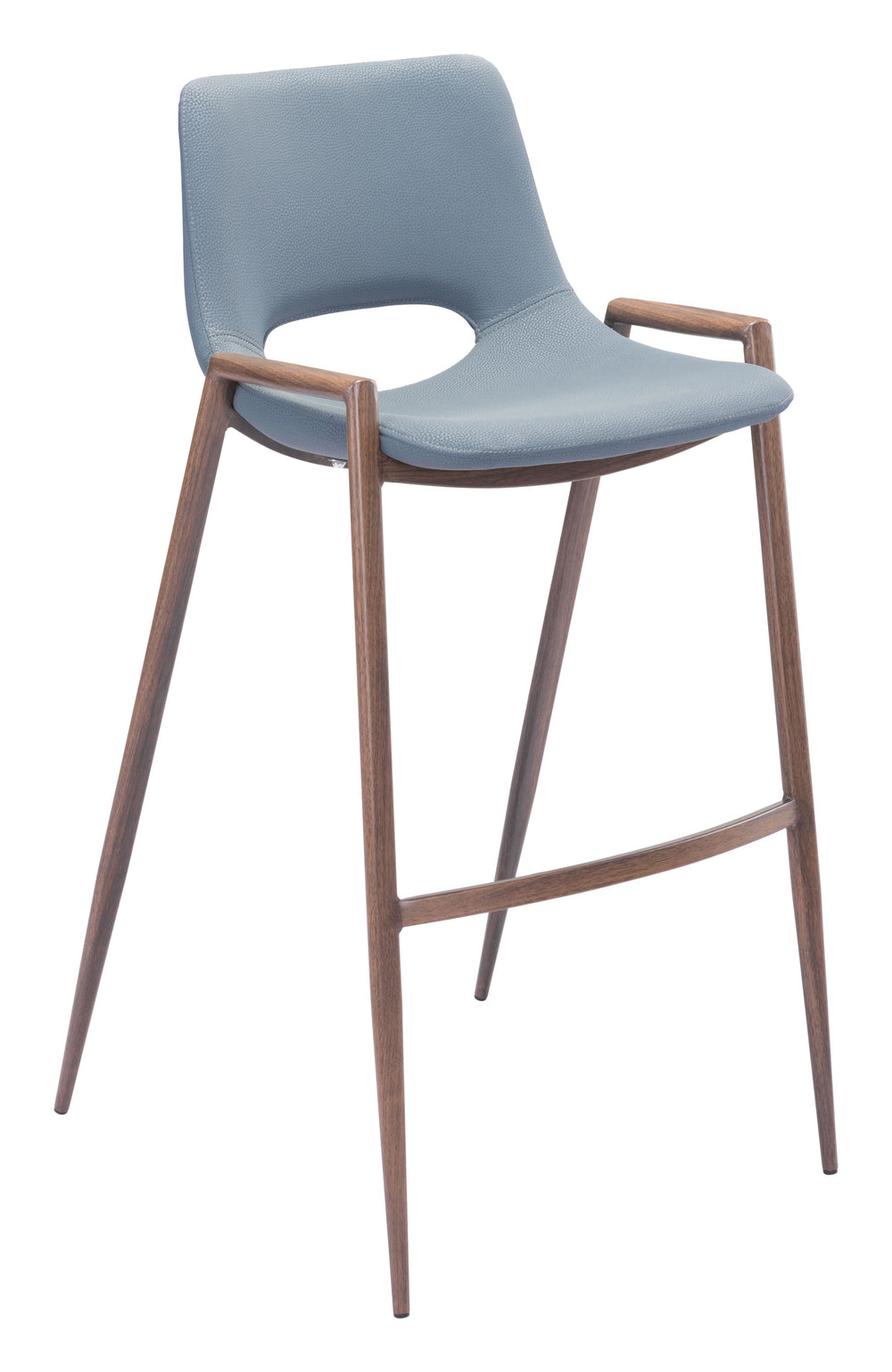 Desi Barstool (Set of 2) Blue & Walnut