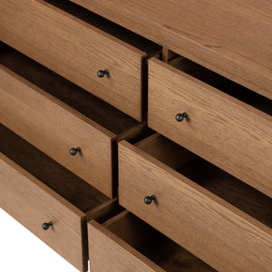 Roark 6 Drawer Dresser In Amber Oak Veneer
