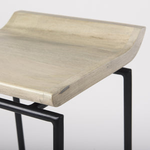 Givens 14.0L x 15.8W x 25.8H Natural Wood W/Black Metal Counter Stool