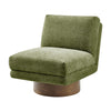 Zenda Chenille Swivel Accent Chair w/ Wooden Base, Millburry Green