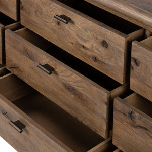 Glenview 9 Drawer Dresser In Weathered Oak