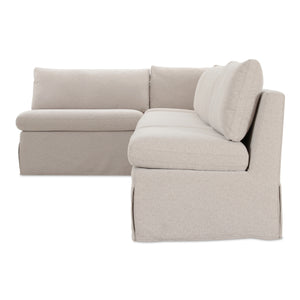 Moe's Fable L-Shape Dining Banquette with Slipcover, Beige