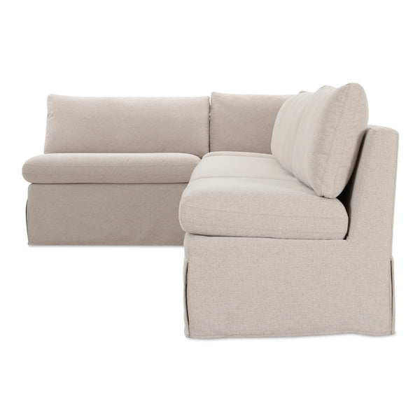 Moe's Fable L-Shape Dining Banquette with Slipcover, Beige