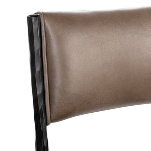 Kayne Leather Counter Stool with Iron Hammered Frame