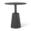 32" Round Black-Brown Wood Tabletop & Base w/ Black Metal Accent Pedestal Bistro Table