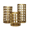 SMALL PILLAR CANDLE HOLDER IN BRASS FINISH