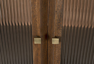 Collins Hutch in Dark Walnut with Glass Accents