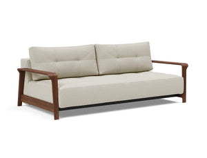 RAN D.E.L. SOFA BED in MIXED DANCE NATURAL FABRIC WITH Dark wood LEGS 527