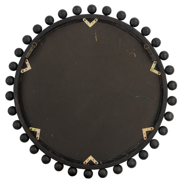 Brighton Round Wood Mirror, Charcoal