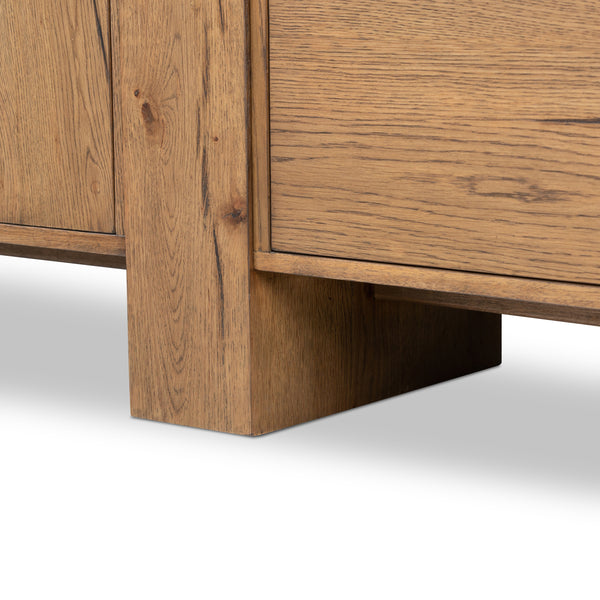 Fisher Media Console in Rustic Amber Oak