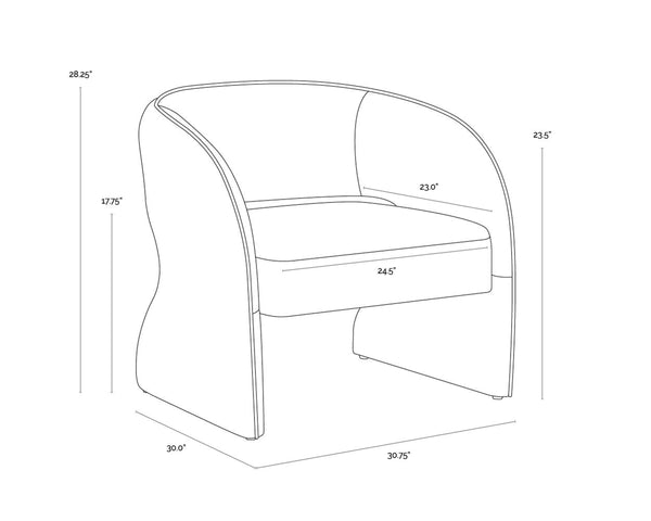 ROSALIA LOUNGE CHAIR - MINA LIGHT GREY / MEG ASH