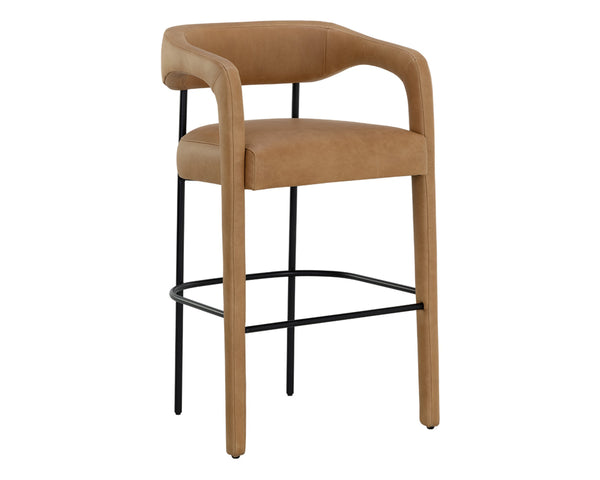 MAVIA BARSTOOL - LUDLOW SESAME LEATHER