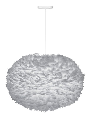 Eos XL Hardwired Pendant in Grey with White Cord