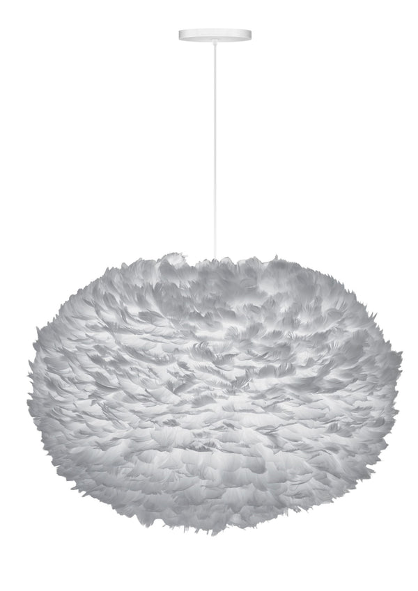 Eos XL Hardwired Pendant in Grey with White Cord