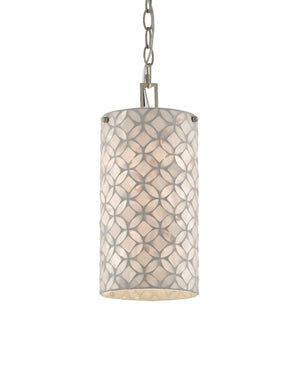 Ellison Pendant In Pearl & Antique Silver Leaf