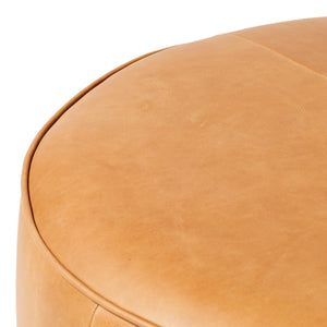 Sinclair Large Round Ottoman In Bttrscotch