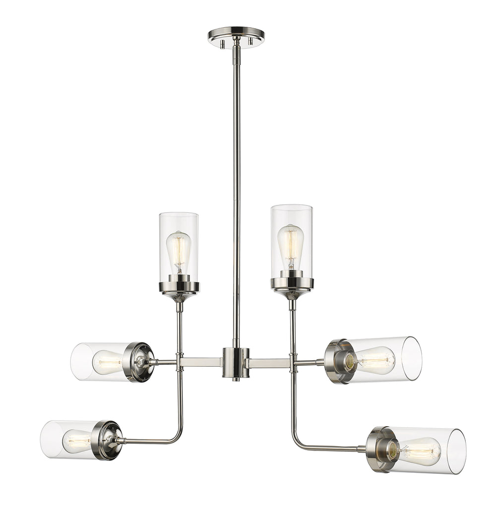Calliope 6 Light Pendant in Polished Nickel Finish