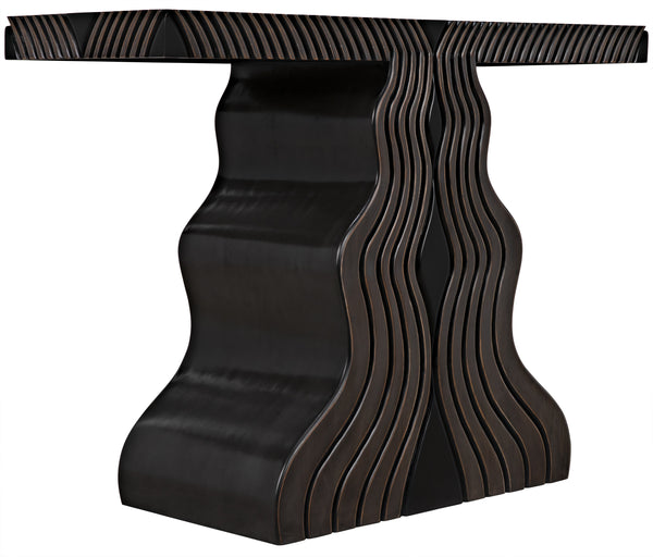 Ray Mahogany and Veneer Console in Pale with Light Brown Highlights