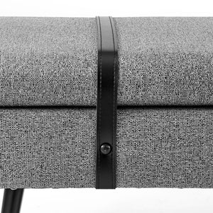Zuney Fabric Bench In Princeton Gray
