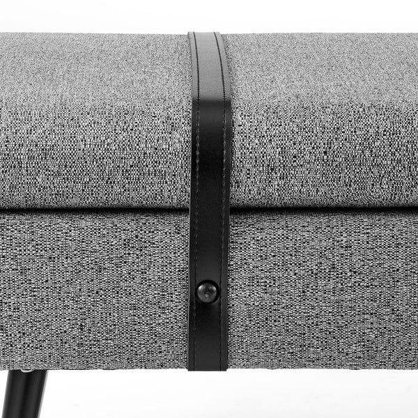 Zuney Fabric Bench In Princeton Gray