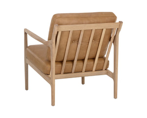 GILMORE LOUNGE CHAIR - LIGHT OAK - SAHARA CAMEL LEATHER