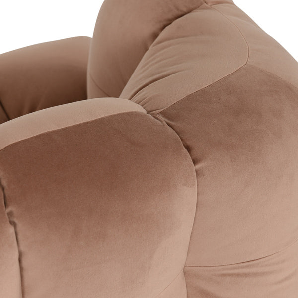 Petra Velvet Sofa with Biscuit Tufting & Bench Seating