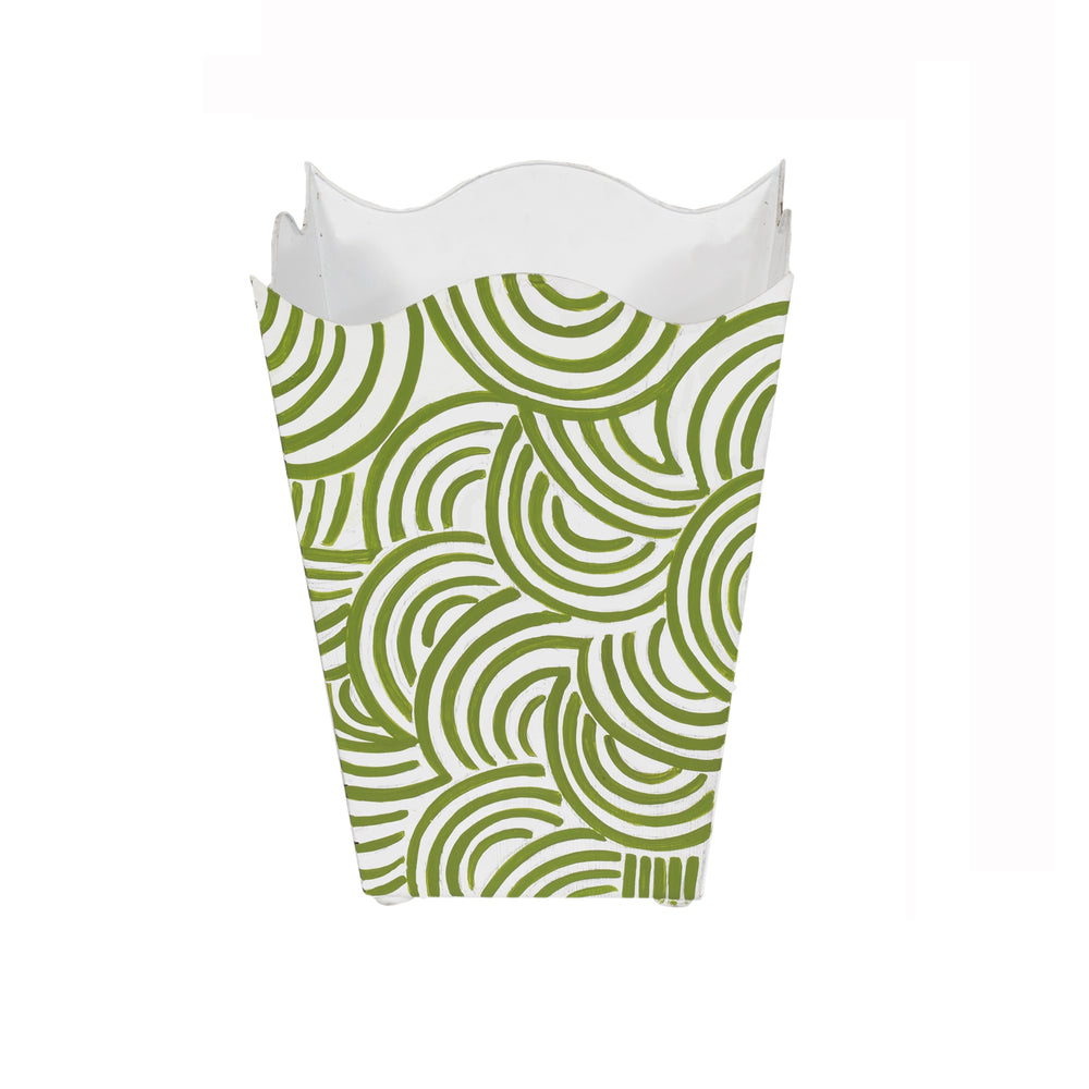 SQUARE WAVE TOP WASTEBASKET, STYLE:BREAKER, COLOR:GREEN