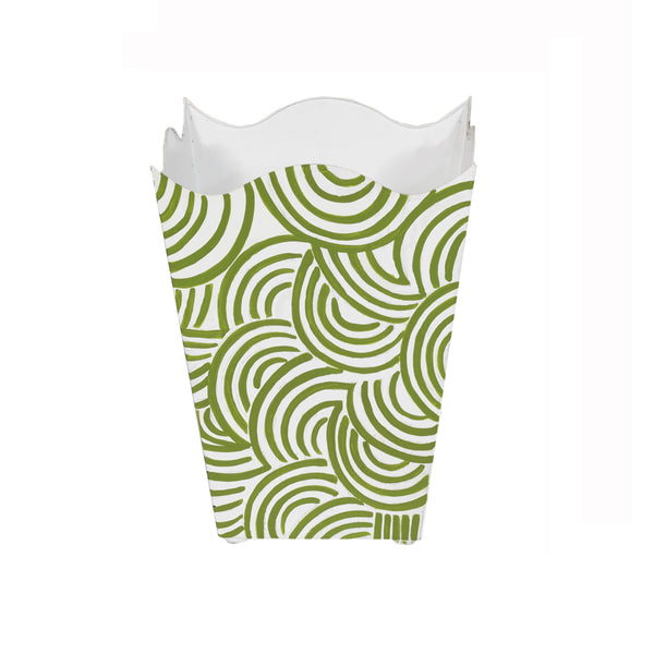 SQUARE WAVE TOP WASTEBASKET, STYLE:BREAKER, COLOR:GREEN