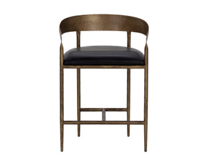 ZANATTA COUNTER STOOL - CHARCOAL BLACK LEATHER