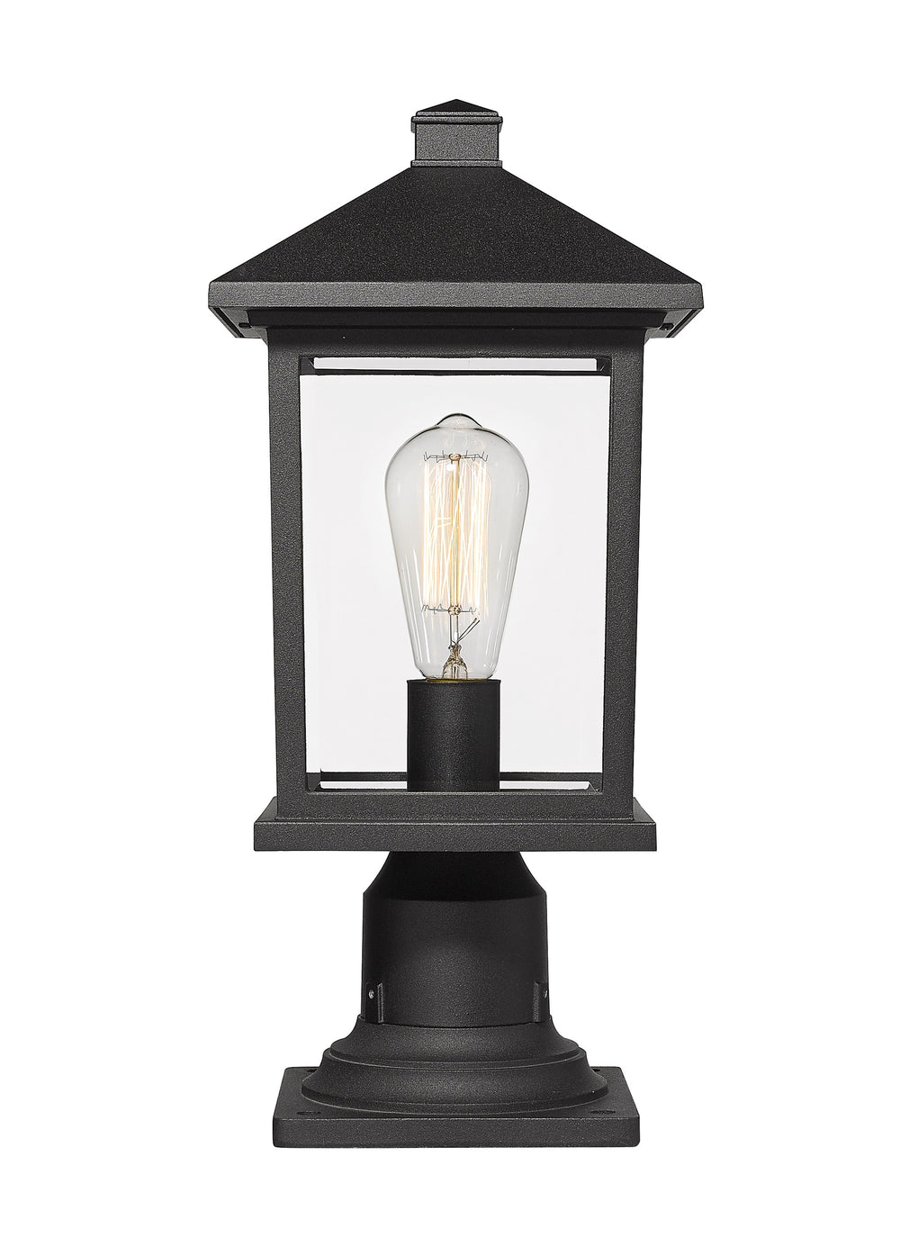 Portland 1 Light Outdoor Pier Mount Light in Black Finish