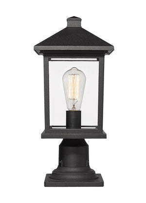 Portland 1 Light Outdoor Pier Mount Light in Black Finish