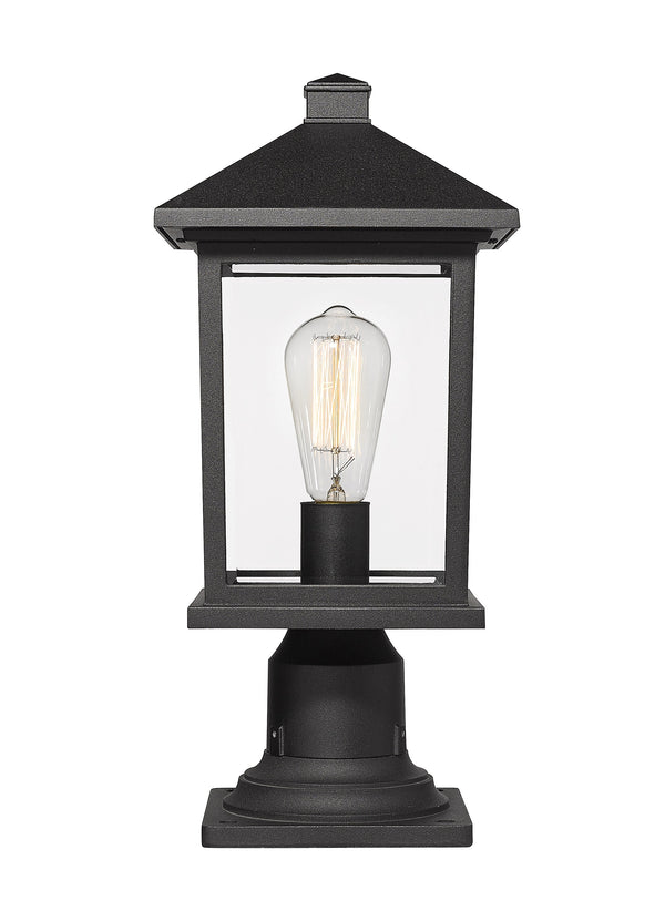 Portland 1 Light Outdoor Pier Mount Light in Black Finish