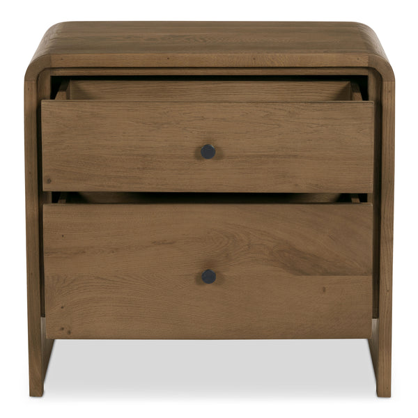 Riley Nightstand with Waterfall Edge in Oak