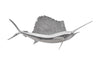 Sail Fish Wall Sculpture, Silver Leaf