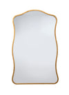 Aurora Wavy Iron Wall Mirror, Antique Brass