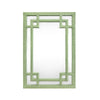 GREEK KEY DESIGN MIRROR IN WRAPPED RATTAN IN SAGE GREEN